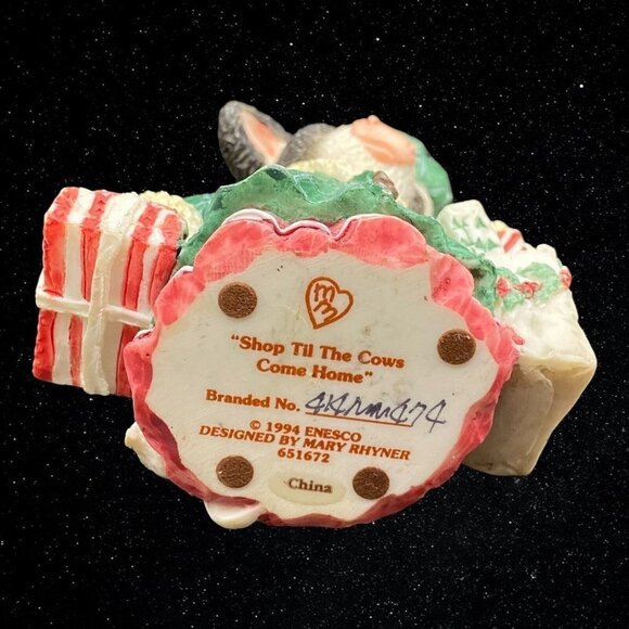 1994 Enesco Mary Moo Moos Shop Till The Cows Come Home Figure 3.5”T 3”W - Picture 5 of 5